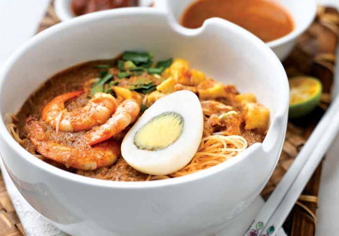 Mee Siam (Rice Vermicelli in Spicy Gravy)